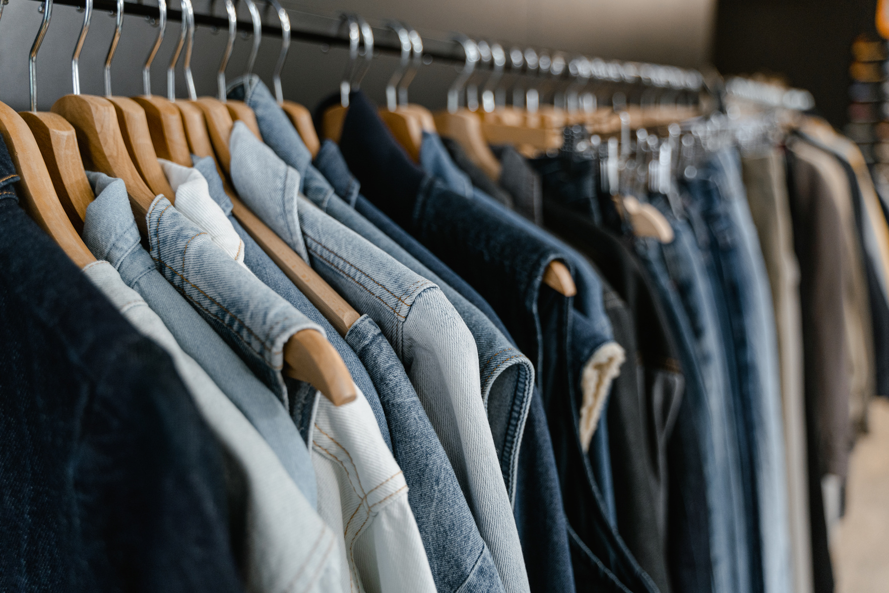 Hanged Denim Clothing